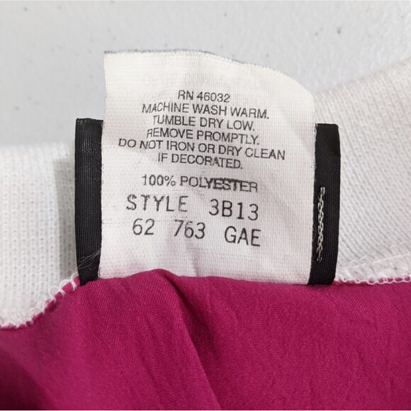 Vtg Women's Floral Shirt M Medium Pink Blue Flowers Color Block Blouse Art Pop - Picture 8 of 9